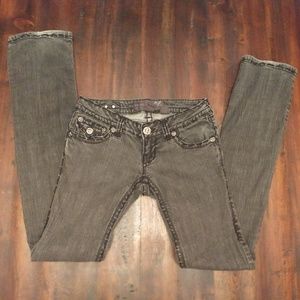 Metal & Bling Embellished Faded Black Wash